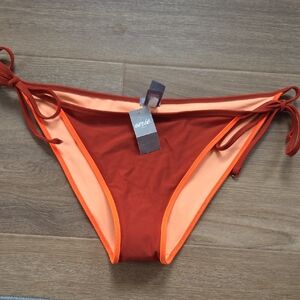 aerie Rust and Peach Tie-Side Bikini Bottom